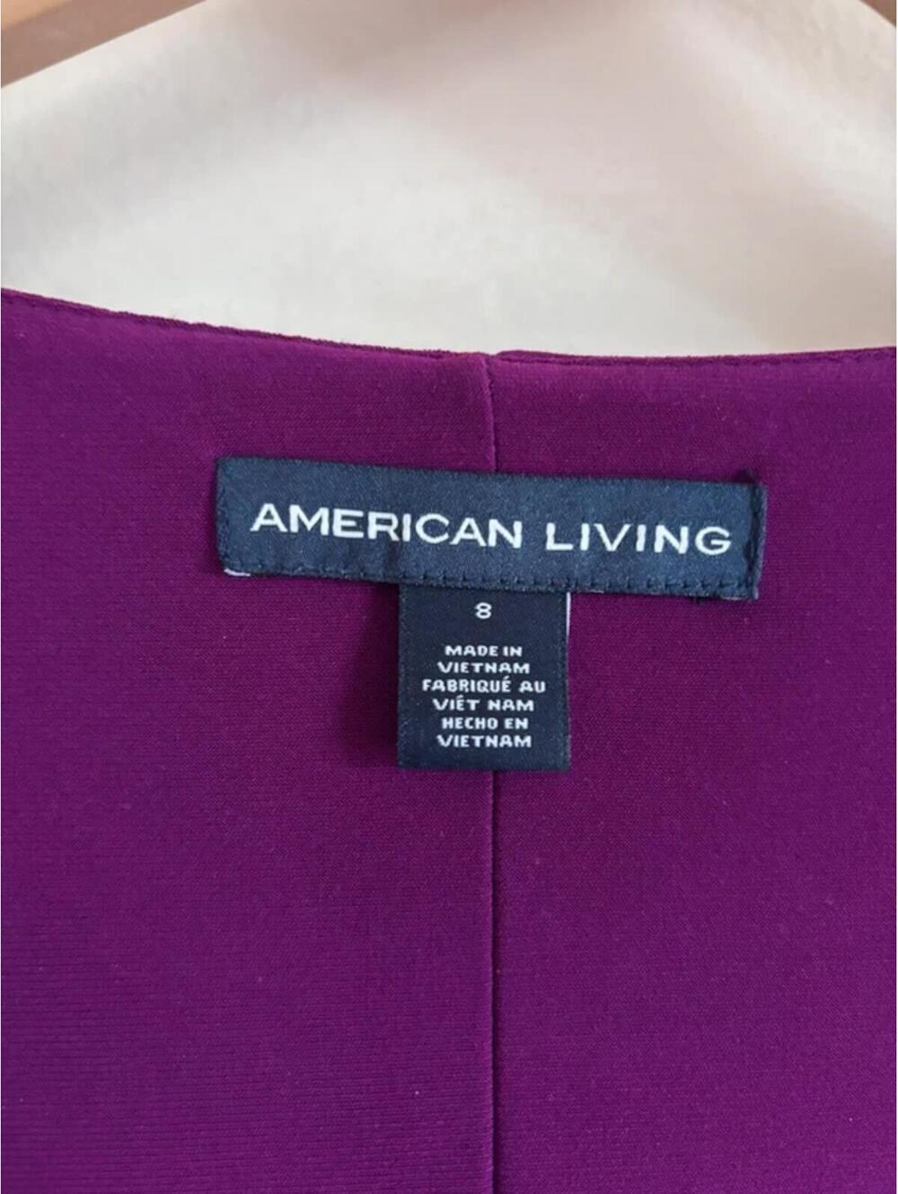 American Living Stretchy Gathered Dress In Purple size 8 - Picture 3 of 4